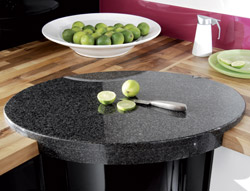 Kitchen corner base turn-motion worktop in granite