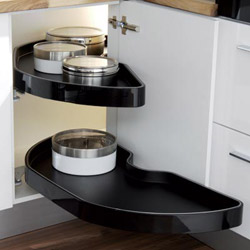 kitchen corner Magnia power-slide plastic trays