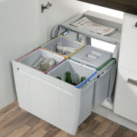 kitchen waste bin - City, 4 x 12litre bins