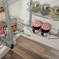 Tall kitchen pull-swing, door mounted, wire basket