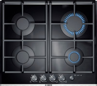 A 4-ring gas hob in black