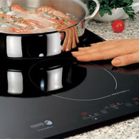 The Induction hob is cool to touch