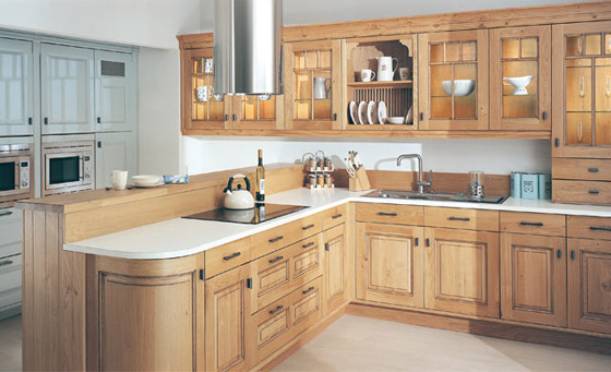 Kitchen as Dante Light Oak Antiqued finish