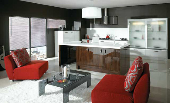 Kitchen as Ultra High Gloss in White & Ebony