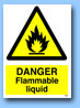 Danger flammable liquid sign