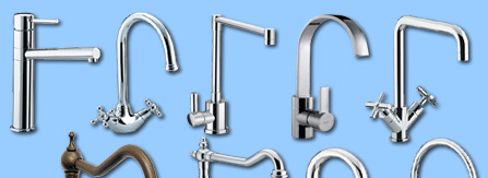 Image collection of sixteen kitchen taps