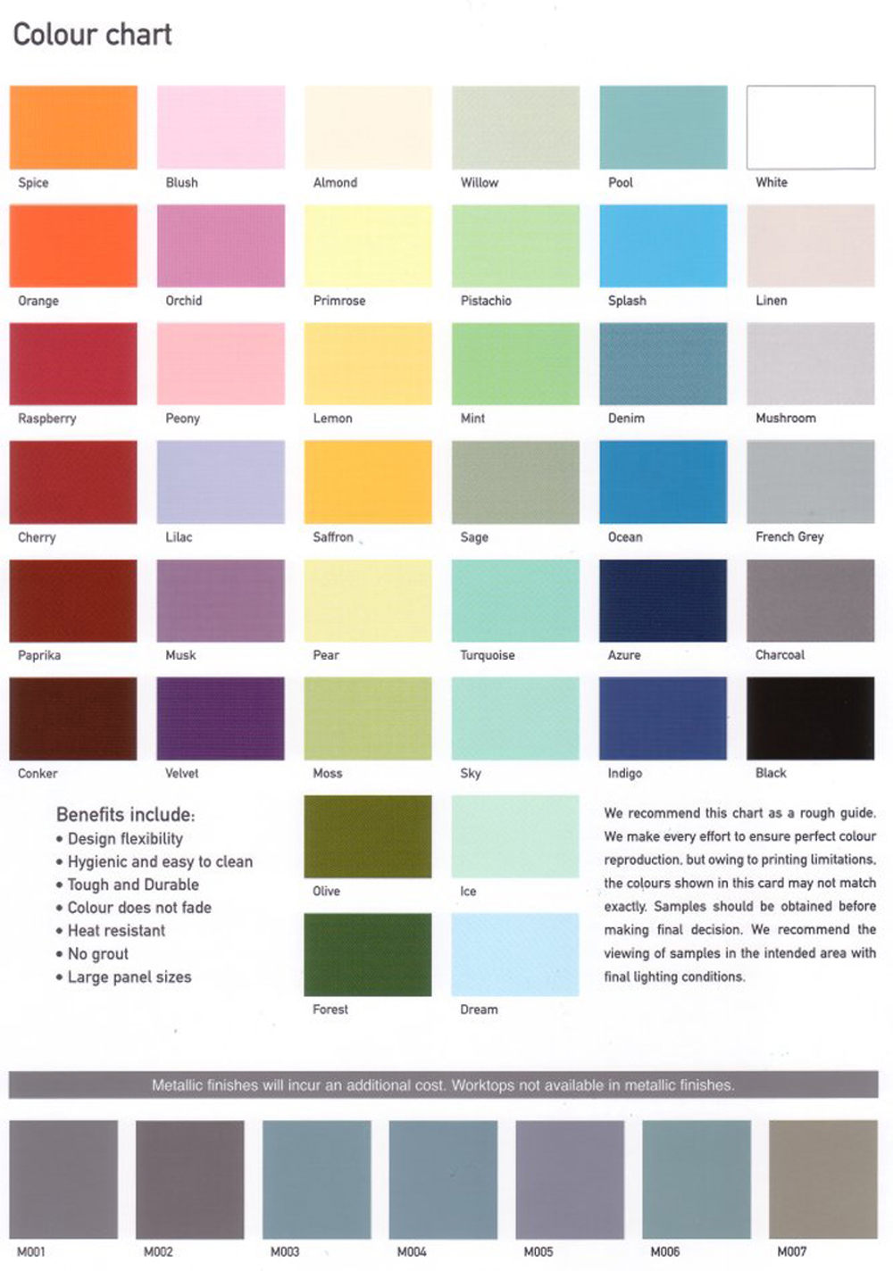 Deco Glaze Colour Chart
